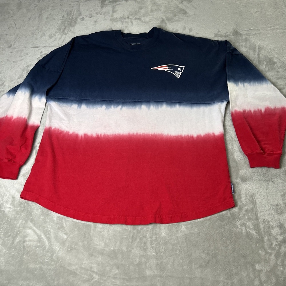 Fanatics NFL Pro Line Patriots Tie Dye Spirit Jersey Long Sleeve Shirt L